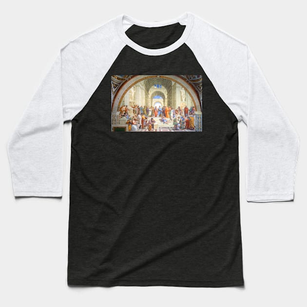 "School of Athens" featuring Plato & Aristotle by Raphael, Italian fresco Baseball T-Shirt by colormecolorado